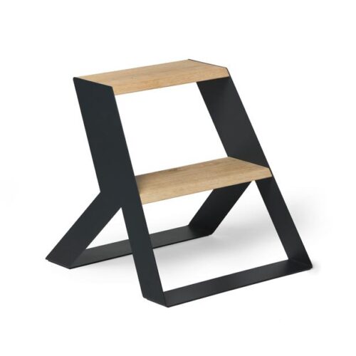 Opstap Frederik Roijé Split Step - Donker grijs met eiken treden