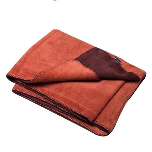 Plaid David Fussenegger Savona fuzzy terracotta brown