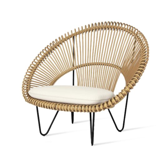 Loungestoel Vincent Sheppard Roy Cocoon - Naturel met zitkussen Canvas (Cat. B)