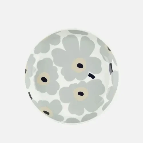 Diep rond bord Marimekko 20,5 cm - Unikko grijs