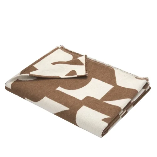 Plaid Luca Modern Abstract bruin showroommodel verkleurd