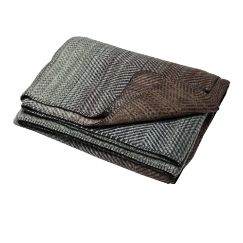 Plaid Savona Gradient Herringbone Ivoor Blauw Bruin