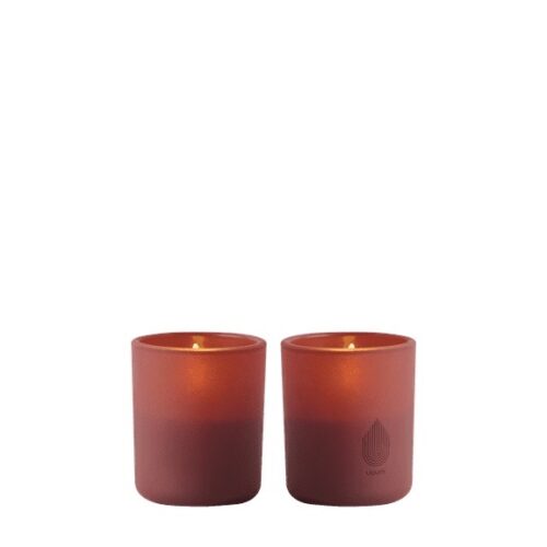 Set LED kaarsen in glas - Wijnrood