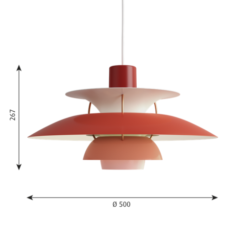 Hanglamp Louis Poulsen PH 5 - Hues of Red
