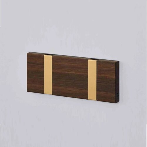 Kapstok Knax Horizontaal Hout met 2 brass haken