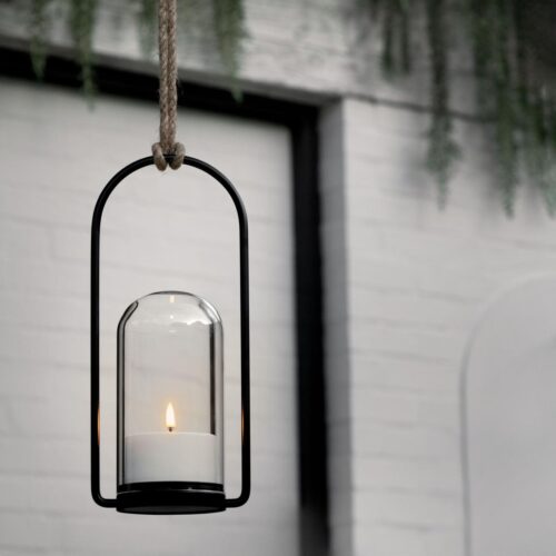 Outdoor Lantern with glass dome & remote