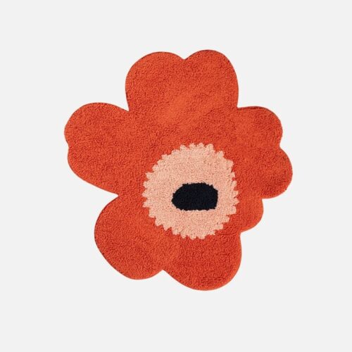 Badmat Marimekko Unikko - oranjerood houtskool