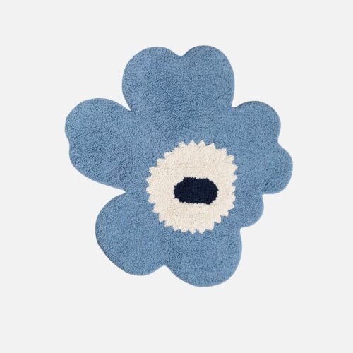 Badmat Marimekko Unikko - Marineblauw Wit