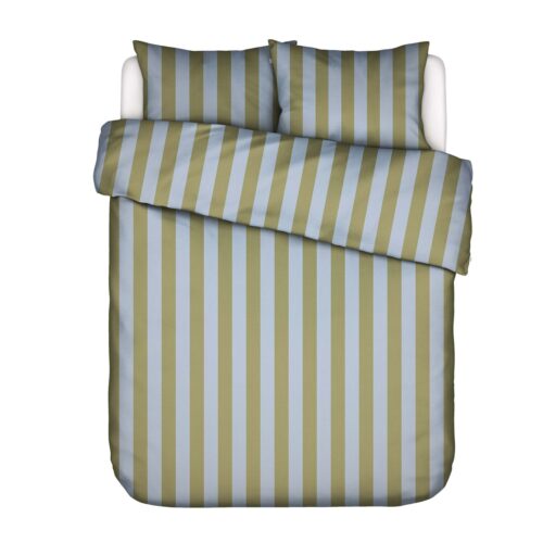Dekbedovertrek Essenza Minte Stripe - Cedar green - Ice Blue, 200 x 200/220 + 2 slopen