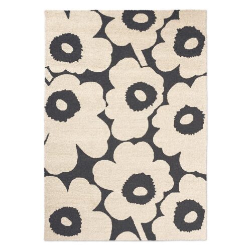 Outdoor Kleed Marimekko Unikko - Charcoal - white, 200 x 280 cm