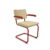 Frame Tomatenrood stof Credo Aureo accent kunststof zwart armleuningen beuken rood gebeitst