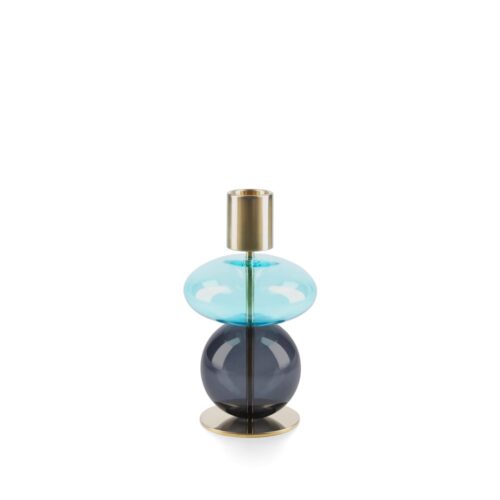 Kandelaar Bubble dubbel - Light blue Smoke