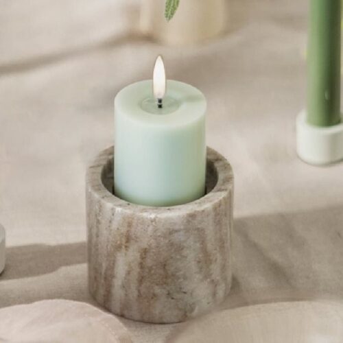 LED Pillar kaars glad 5 x 7,5 cm melted