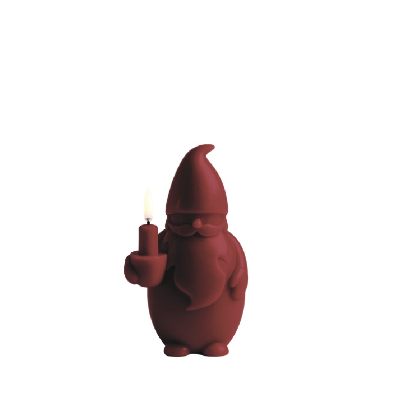 LED kerstman kaars rood 10 x 17 cm - Afbeelding 2